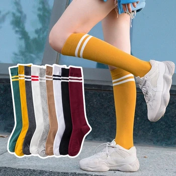 10pairs/daug Sexy kojinės dryžuotas ilgas kojines moterims kojinės šiltas aukštakulniais kojinės ponios, mergaitės naujas mados dryžuotas kelio kojinės