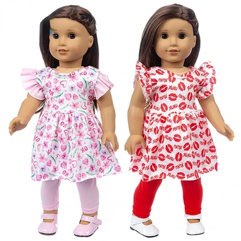 18 Colių Lėlės Drabužiai Reborn Baby Doll Mergina Lėlės Drabužiai Vaikams, Lėlės, Žaislai Raudonų Lūpų Kūdikių Suknelė