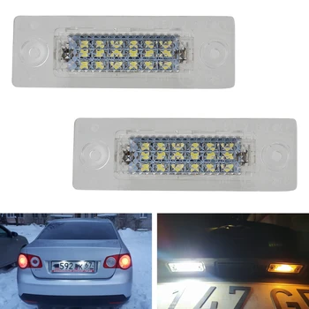18 LED Automobilių Licencijos numerio apšvietimo Lemputės Super Bright White Canbus Ne Klaida 12V Numerį Lempos