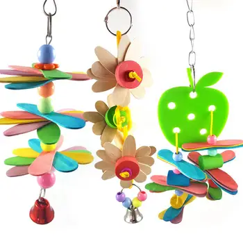1pcs Plastiko Papūga Žaislas Paukščiui Žaislas Gėlių Formos Kramtomoji Žaislų Bitė-atsparus Paukščių Žaislas Pakabukas Naminių Reikmenys
