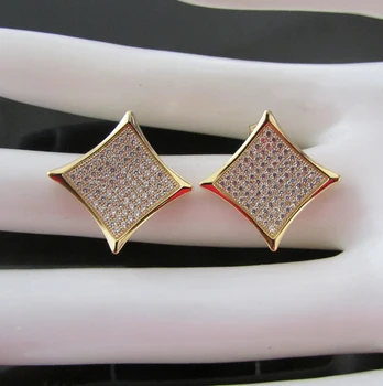 2016 fine jewelry,8*8 akmens aukštos kokybės nekilnojamojo mikro nutiesti UAS majamio mados moterų vestuvių cz auskarai