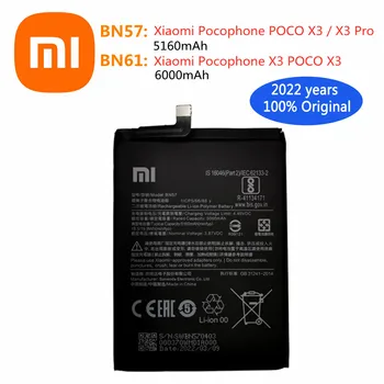 2022 Metų, Aukštos Kokybės BN57 BN61 Xiao mi Originalios Baterijos Xiaomi Pocophone X3 POCO X3 / X3 Pro Mobiliojo Telefono Baterijas