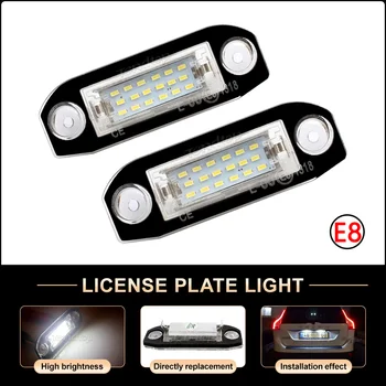 2vnt LED Automobilių Licenciją Plokštelės Apšvietimas Galinio Numerio Lemputė Xenon White Canbus 18 SMD 12V, Skirtos 
