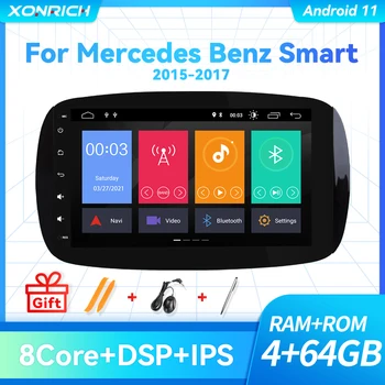 4GB 64GB DSP 1 Din Android 11 Automobilių Radijo daugialypės terpės Grotuvas, Mercedes, Smart Fortwo 2015 2016 2017 GPS Navigacija Stereo IPS RDS