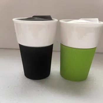 8oz Keraminiai puodeliai kūrybos kavos puodeliai ir mielas puodelius su silicio rankovės