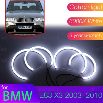 Angel Eyes Komplektas 6000L Medvilnės, Baltos spalvos Halo Žiedas Šviesos BMW E83 X3 2003-2010