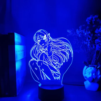 Anime Mai Sakurajima Pav 3D Akrilo Lempos, Miegamojo Dekoro Naktį Šviesos Manga Bunny Mergina LED naktinė lempa Naktiniai Apdaila
