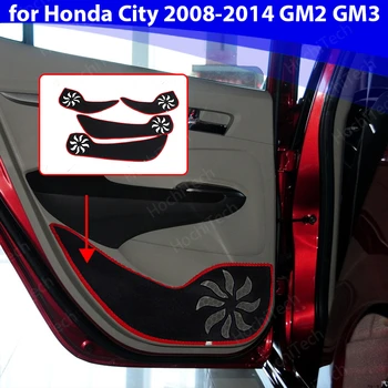 Apsaugos Kilimų Pusės krašto, dangtelio Apsauginis Kilimėlis Automobilio Duris Anti Kick Trinkelėmis Lipdukas Honda Miestas 2008-2014 GM2 GM3 Priedai