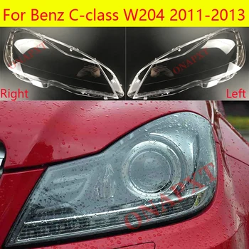 Automatinis priekinių Žibintų Padengti Šviesos Žibintas, Skirtas Mercedes-Benz C-class W204 2011-2013 Priekiniai Automobilio lempų gaubtų, Stiklo Objektyvas Atveju