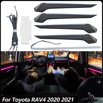 Automobilio Led vidaus duris prietaisų skydelio apšvietimo Toyota rav4 2020 2021 dekoratyvinis atmosfera lempos anglies pluošto optikos