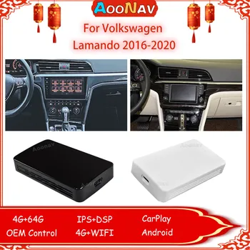 Automobilių Auto AI Adapteris Box CarPlay Android10 Volkswagen Lamando 2016-2020 Belaidžio ryšio Dubliavimas Dongle 64G RK3328 GPS Navigacijos
