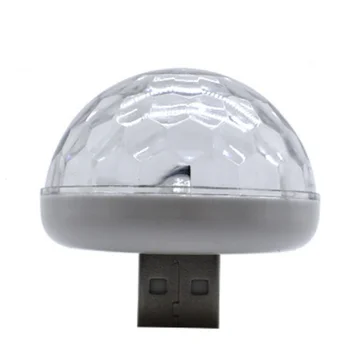 Automobilių Mini Atmosfera, Spalvinga Šviesos diodų (LED) USB Sunkvežimių Dekoratyvinės Lempos 5V 3W Vidaus apšvietimo Valdymo Balsu Kemperių Priedai, Universalus