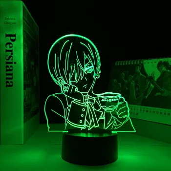 Black Butler Akrilo 3D Lempos, Miegamojo Dekoro Naktį Šviesos Vaikai Gimtadienio Dovana Manga Black Butler Kambario Stalas Anime LED Šviesos