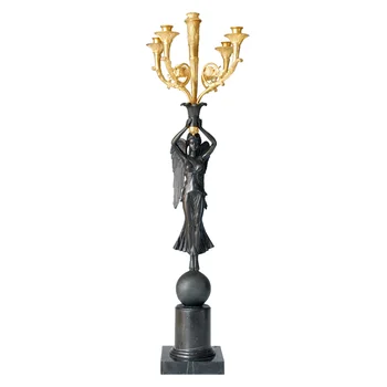 Bronzinis Angelas Candleholder Žvakidė su 5 Turėtojai, Statula, Skulptūra Antikinio Meno Madingas Namų Puošybai Didelis