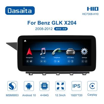 Dasaita Android 10.0 Multimedia Player Stereo Automobilio Radijo Mercedes-Benz GLK X204 2008-2012 M. Carplay GPS 12.3