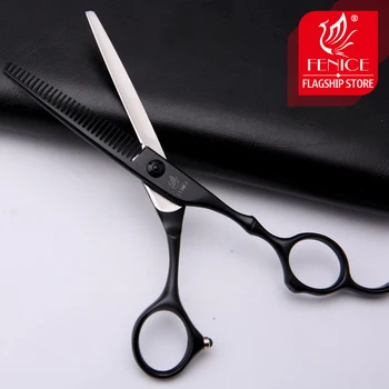 Fenice Profesionali plaukų retinimo žirklės 6.0 colių juoda žirklės salonas kirpyklų įrankiai retinimo norma 30% tijeras pelo