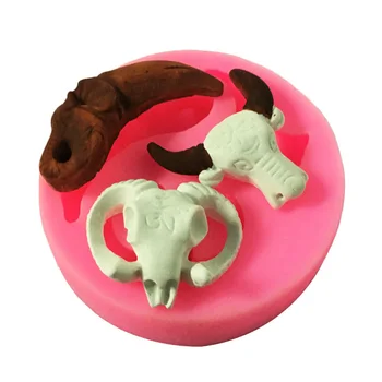 Gyvūnų sugarcraft silikono pelėsių tortas dekoravimo karvių, avių, kiaulių galvos minkštas keksas forma lion 