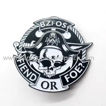 Individualų geležis, juodas metalas minkštas emalio BZFOS piratų ženklelis