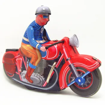 [Juokingi] Classic kolekcija Retro Clockwork motociklą žaislas Vėjo iki Metalo, Skardos Pavara Važiuoti motociklu Mechaninė žaislas vaikams dovanų