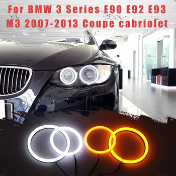 LED SMD Šviesos Medvilnės Zjeżdżalnia Angel Eye Halo Žiedas DRL Komplektas BMW 3 Serija E90 E92 E93 M3 2007-2013 M Coupe Cabriolet