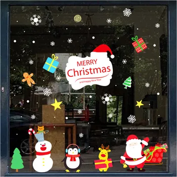Linksmų Kalėdų namų dekoro siena lipdukas lango lipdukas snaigės Briedžių Santa langą lipdukai Kalėdų sienų lipdukai vaikams kambarys