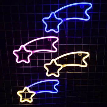 Meteoras LED Neon Naktį Šviesos Pasirašyti Sienos Meno Pasirašyti Naktį Lempos Kalėdos Gimtadienio Dovana Vestuves Sienos Kabo Neoninės Lempos Namų Dekoro Naujas