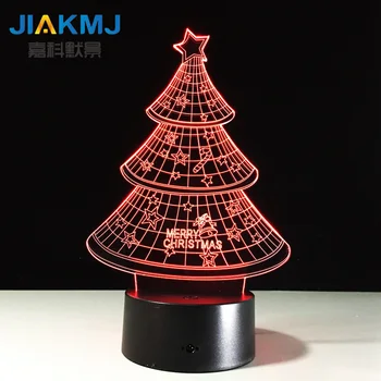 Naujas Kalėdų eglutė 3D žibintai spalvinga touch led šviesos kūrybos dovana, naktį šviesos atostogų dovanų