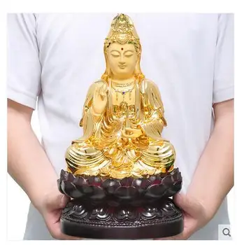 Ne didesnis kaip 36 cm aukščio # Budizmas NAMUOSE Saugos ir Sveikatos, sėkmės Talismanas #office parduotuvė efektyvių Apsaugos gilding Guanyin Bodhisatvos Buda