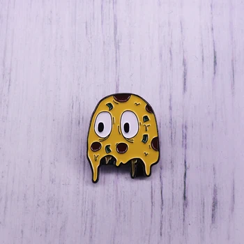 Pac-man vaiduokliai emalio pin Šokolado chip cookie pin