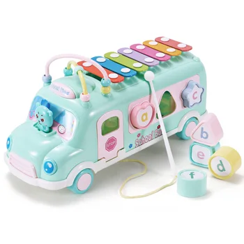 Plastikiniai Kselofonu Autobusų, Automobilių, Muzikos Instrumentas, Žaislas Vaikams nuo 1 iki 3 Vaikų Švietimo Bamblys Mobiliojo Žaislas Berniukams, Mergaitėms