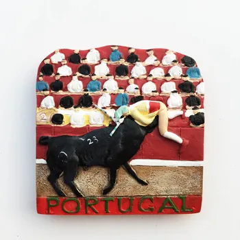 QIQIPP Portugalija kūrybinis turizmas, suvenyrai bullfight veiklos amatų magnetiniai lipdukai šaldytuvas