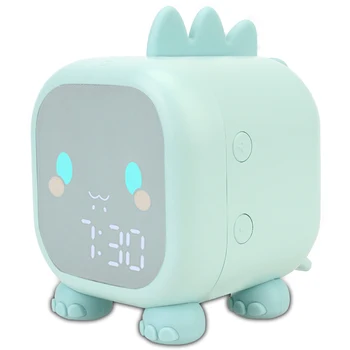 Temperatūros Ekranas Skaitmeninis Vaikų Miego Trainier Naktiniai LED Laikrodis Su Valdymo Balsu Vaikams Žadintuvas Mielas Dinozauras