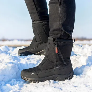 Užtrauktuku batai vyrams batai 2022 naujas šiltas storas pliušinis aukštos kokybės sniego batai vyrams batai neperšlampami atsitiktinis batai lauko