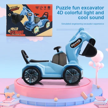 Vaikas Elektros Ekskavatorių Animacinių Filmų Šviesos Muzika Inžinerijos Automobilio 3-6 Metų Žaislas Vaikams Universalus Kabliukas Transporto Priemonės, Automobilių Klasikinis Žaislai