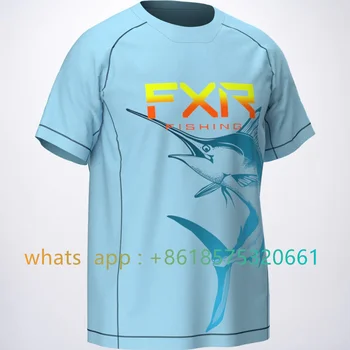 Vyriški Žvejybos Kostiumas trumpomis Rankovėmis Kvėpuojantis Veiklos T-shirt Homme Peche Apsaugos nuo Saulės UPF+50 Anti-UV Quick Dry Žvejybos Dėvėti