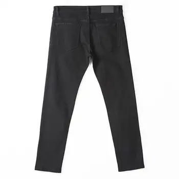 Vyrų mados liesas džinsus sutartis korėjos asmenybės tiesios kelnės laisvalaikio kelnės juoda