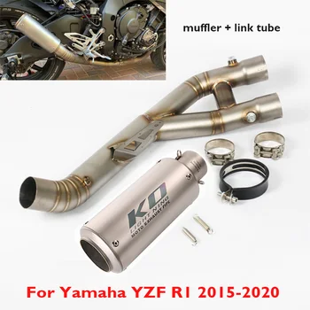 YZF1000 R1 Motociklo Išmetimo Sistema, Duslintuvo Pabėgti Pertvara Prijungimo Vamzdis, skirtas Yamaha YZF-R1 2015-2020 m.
