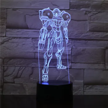 Šarvai Filmą Pav 3D Spalvotų Pakeisti Akrilo lentelė naktį šviesos diodų (LED iliuzija Touch USB lempa Berniukas vaikams žaislas Dovana Lašas laivas 2302